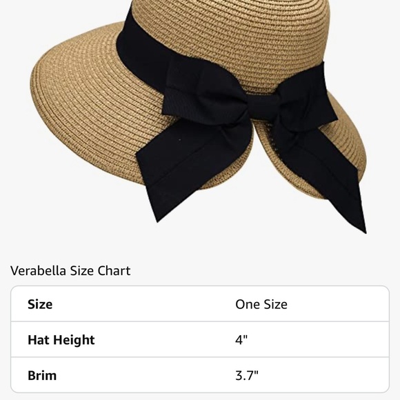 Stylish Premium Straw Hat with Black Ribbon Band by Verabella - Picture 4 of 6